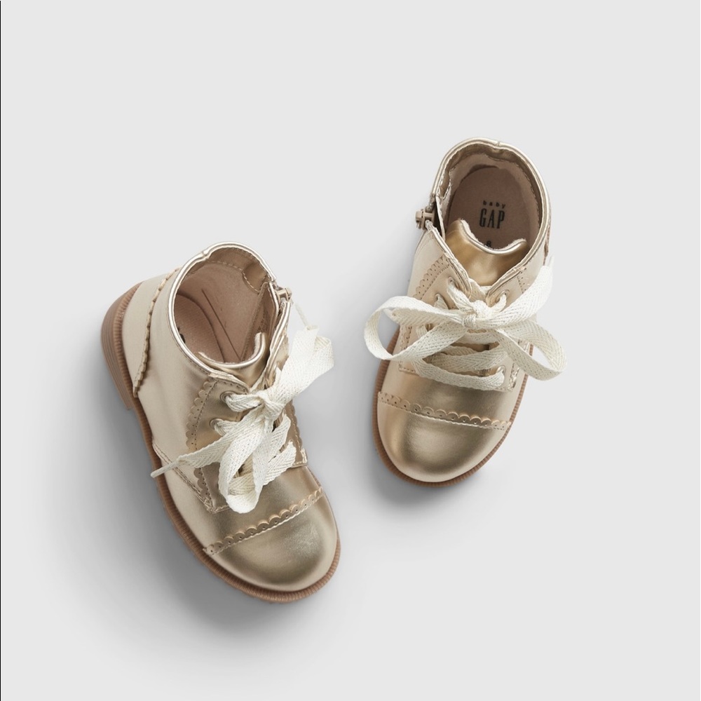 Gap gold metallic lace up boots